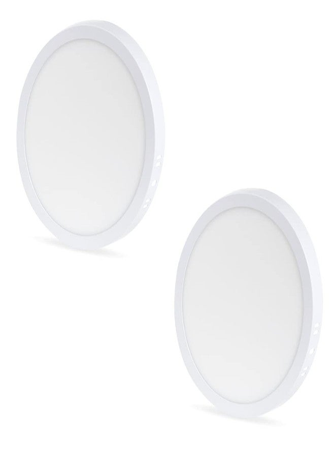 D'Mak 22 Watts Led Ceiling Surface Light, White, Round, Pack of 2 - Image 1